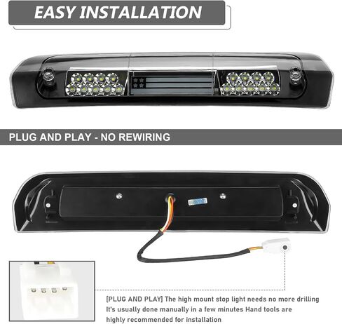 LED Third 3rd Brake Light for 2002-2008 Dodge Ram 1500, 2003-2009 Dodge Ram 2500 3500, Center High Mount Stop Light Rear Cargo Lamp (Smoke) in Saudi Arabia