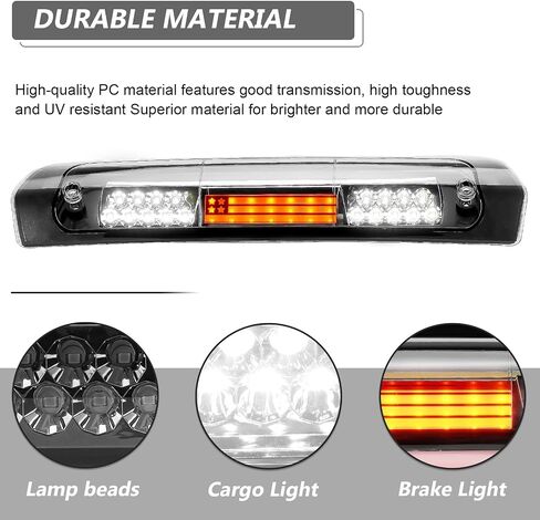 LED Third 3rd Brake Light for 2002-2008 Dodge Ram 1500, 2003-2009 Dodge Ram 2500 3500, Center High Mount Stop Light Rear Cargo Lamp (Smoke) in Saudi Arabia