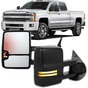 OCPTY Towing Mirrors Power Heated Left Driver Right Passenger Tow Mirrors Fit for 2014-2018 for Chevy for GMC 1500 2015-2019 for Chevy for GMC 2500/3500 HD with LED Turn Signal Running Back Up in Saudi Arabia