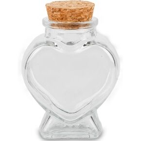 50ml 1Pcs Empty CLear Glass Heart-Shaped Bottles Decorative, Glass Bottle with Cork Stopper for Wedding and DIY Art Craft in Saudi Arabia