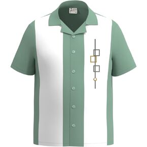 Mens Big and Tall Retro Bowling Cuban Collar Camp Shirt ~ Short Sleeve Mid Century Flair in Saudi Arabia