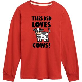 رسالة فورية - هذا الطفل يحب الأبقار - Toddler & Youth Long Sleeve Graphic T -Shirt in Kuwait