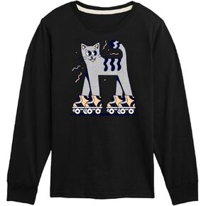 Roller Skating Cat - Kids Long Sleeve Tee in Kuwait