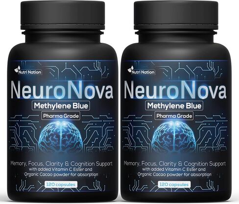 Methylene Blue Pharmaceutical Grade Capsules, 2 Month Supply for Focus & Cognitive Support for Adults - Methylene Blue Supplements Third Party Tested and Made in USA (1) in Saudi Arabia