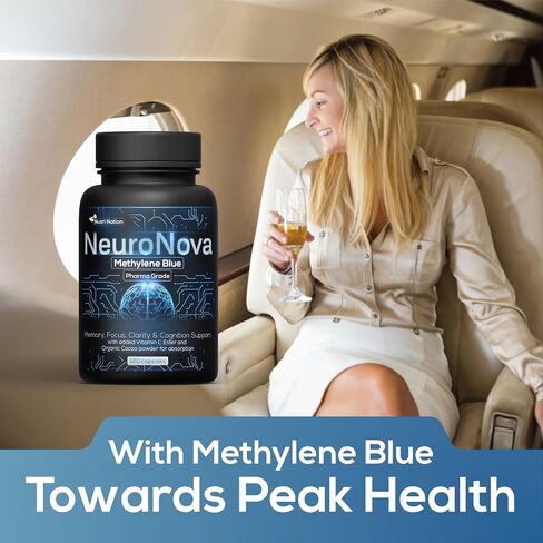 Methylene Blue Pharmaceutical Grade Capsules, 2 Month Supply for Focus & Cognitive Support for Adults - Methylene Blue Supplements Third Party Tested and Made in USA (1) in Saudi Arabia