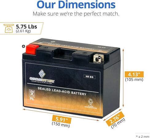 بطارية كروم YTX20L-BS بديلة مجانية الصيانة لمركبات ATV، والدراجات النارية، والمركبات المائية الشخصية، ومركبات الثلج، وUTV: 12 فولت، 1.8 أمبير، 18 أمبير، محطة صامولة ومسمار (T3) in Kuwait