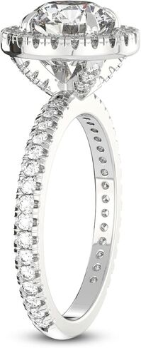 خاتم الماس الودية الماس للنساء IGI معتمد | 1-5 قيراط Klarissa Halo Eternity Diamond Ring | 14K أو 18K أبيض أو أصفر أو وردي الذهب | جودة FG-VS in Kuwait