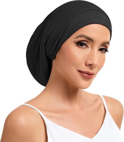 Mulberry Silk Bonnet for Sleeping Women, 100% Silk Lining Hair Wrap for Sleep, Adjustable Slouchy Beanie Hat in Saudi Arabia