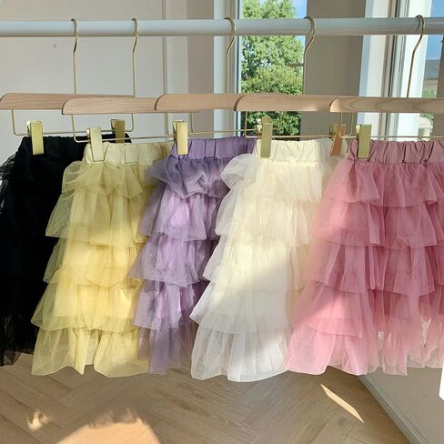 KISBINI Toddler Girls Tiered Maxi Skirt A-Line Long Tulle Skirts for Girls in Kuwait