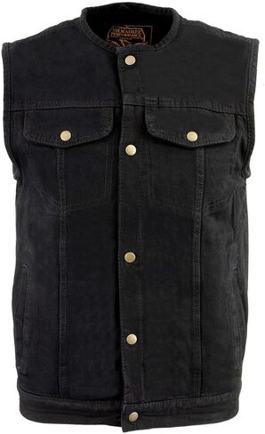Milwaukee Leather Men's Classic Club Style Premium Denim Motorcycle Riker Steps MDM - X -Large in Saudi Arabia