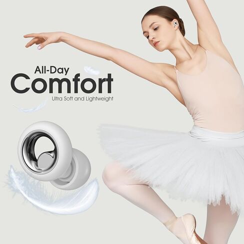 سدادات أذن لتقليل الضوضاء أثناء النوم، قابلة لإعادة الاستخدام، باللون الوردي in Kuwait