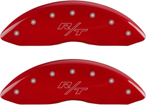 أغطية الفرجار MGP - أغطية الفرجار الفرامل لعام 2011-2023 Dodge Challenger & 2011-2023 Dodge Charger (يتطلب الفرجار الأمامي للمكبس المزدوج) مجموعة أمامية وخلفية - شعار R/T المحفوظ (Red) in Kuwait