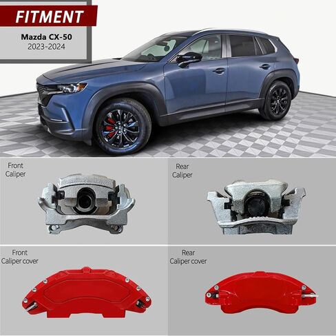 AOOA Caliper Covers Red Aluminum Brake Caliper Covers Fit for Mazda CX-50 2023-2025 （front and rear） in Saudi Arabia