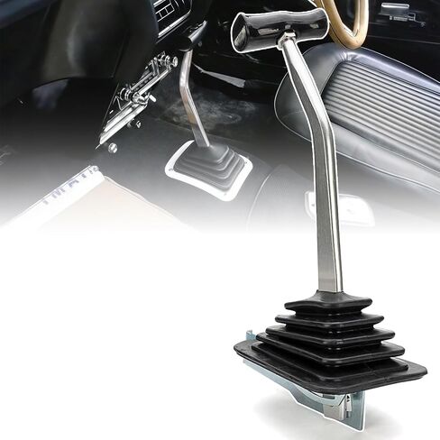 80775 Unimatic Automatic Shifter Fits for GM TH-400, 350, 700R4, 4L60E, Ford C4, C6, AOD, Chrysler A727/A904, Features Neutral Safety Switch, Black T-Handle, 5-Foot Cable in Saudi Arabia