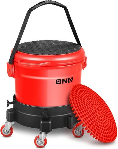 DNA MOTORING 5 Gallon Washing System Includes 15.5L Bucket, Grit Guard, Five Castor, Bucket Dolly, and Lid for Car Wash and Detailing, Transparent, TOOLS-00603 in Saudi Arabia