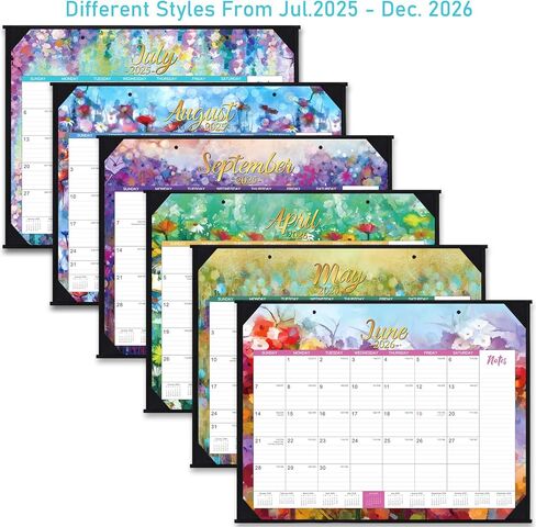 2025-2026 Desk Calendar - Large Desk Calendar 2025-2026, 22" x 17", Jul.2025 - Dec.2026, 18 Months Planning, Large Ruled Blocks, Tear Off Design, 2 Corner Protectors & 2 Hanging Hooks in Kuwait