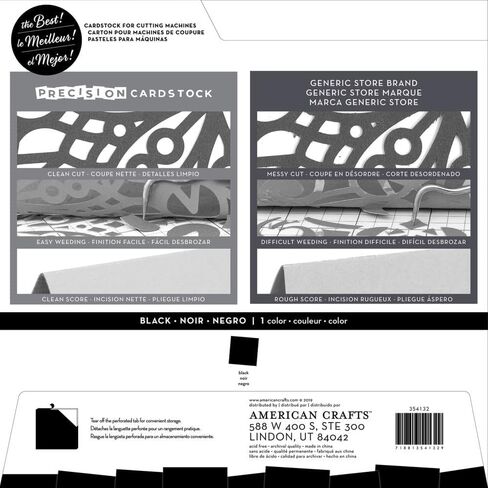 American Crafts Precision Cardstock Pack 80lb 12"X12" 60/Pkg-Black/Textured in Saudi Arabia
