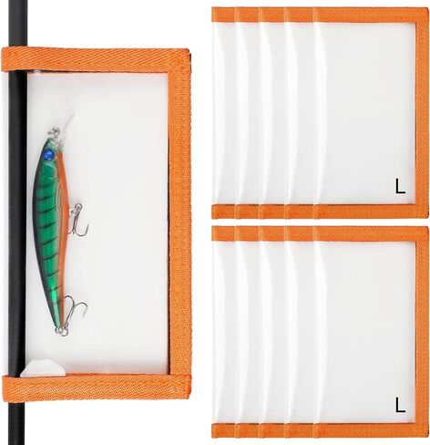 FUSIGO Fishing Lure Wraps, 10pcs Fishing Bait Covers Durable PVC Lure Covers Easily See Fishing Hook Covers Bait Storage Protector Keeps Fishing Safe, Large Medium in Saudi Arabia
