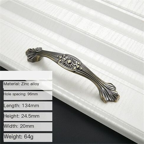 Creative Furniture Handles, Embossed Cabinets, Wardrobe Drawer Handles(Green Ancient Color,134 * 24.5mm) in Saudi Arabia