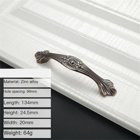 Creative Furniture Handles, Embossed Cabinets, Wardrobe Drawer Handles(Green Ancient Color,134 * 24.5mm) in Saudi Arabia