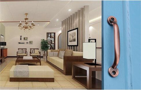 Classic Cabinet Handles Dresser Drawer Handles Bathroom Hardware Handles(Antique red,124 * 11mm) in Saudi Arabia