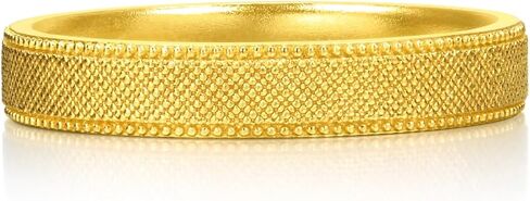 CHOW SANG SANG 999.9 24K Solid Gold Dainty Gold Beaded Ring for Men Price-by-Weight in Kuwait