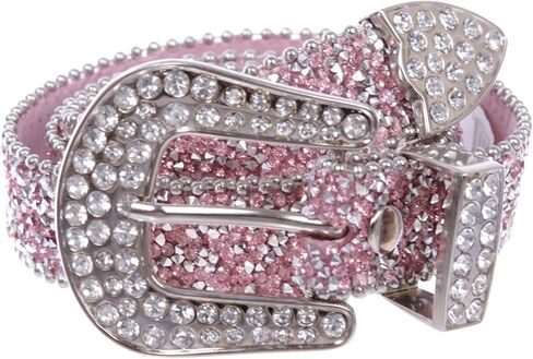 Kids 1 1/8" (28 mm) Western Cowgirl Rhinestone Sparkling Mesh Belt in Saudi Arabia