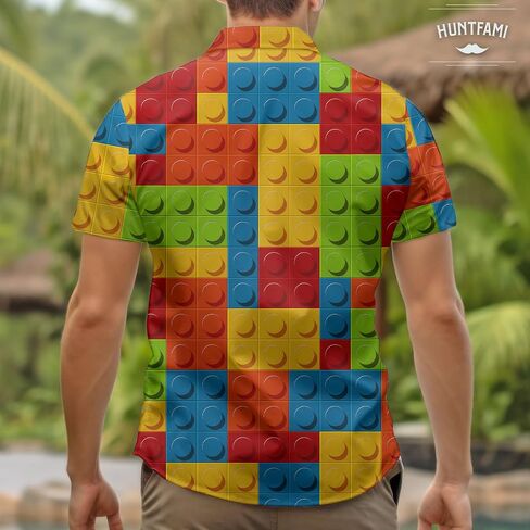 HUNTFAMI Men's Short Sleeve Shirts Button Down Casual Summer Shirts Hawaiian Shirt for Men in Saudi Arabia