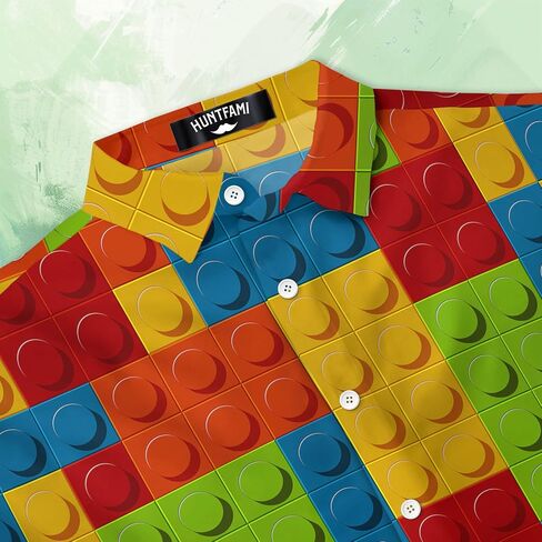 HUNTFAMI Men's Short Sleeve Shirts Button Down Casual Summer Shirts Hawaiian Shirt for Men in Saudi Arabia