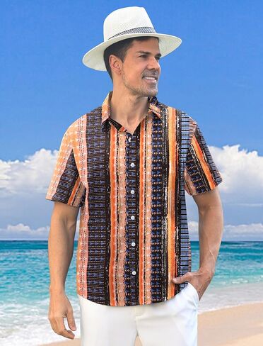 Hawaiian Shirt for Men Short Sleeve Button Down Shirt Men Casual Summer Tropical Beach Aloha Shirts Hawaii Party in Saudi Arabia