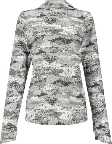 Simms Women's Bugstopper SolarFlex Hoodie with Insect Shield, Quick Dry Lightweight Hoodie, Bluegrass Heather, Medium in Saudi Arabia