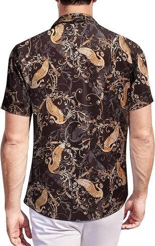 Hawaiian Shirt for Men Short Sleeve Button Down Shirt Men Casual Summer Tropical Beach Aloha Shirts Hawaii Party in Kuwait