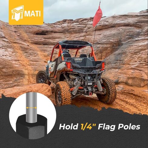 M MATI QUICK FLAGER POLLER BOLDER Black Hold 1/4 '' 'Flag Poles لـ UTV طوال العام لـ ATV طوال العام للدراجات النارية طوال العام لسنة الدراجة الترابية in Saudi Arabia