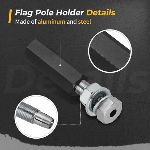 M MATI QUICK FLAGER POLLER BOLDER Black Hold 1/4 '' 'Flag Poles لـ UTV طوال العام لـ ATV طوال العام للدراجات النارية طوال العام لسنة الدراجة الترابية in Saudi Arabia