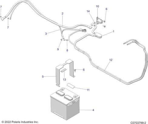Polaris Ranger Accessory Cable, Battery to Terminal Block, Genuine OEM Part 4018292, Qty 1 in Saudi Arabia
