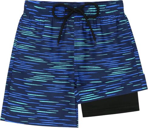 Olreco Boys Swim Trunks with Compression Liner Kids Bathing Suit Boys Board Shorts Quick Dry Teen Swimsuit Kids Swim Shorts in Saudi Arabia