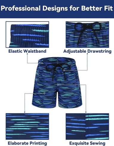 Olreco Boys Swim Trunks with Compression Liner Kids Bathing Suit Boys Board Shorts Quick Dry Teen Swimsuit Kids Swim Shorts in Saudi Arabia