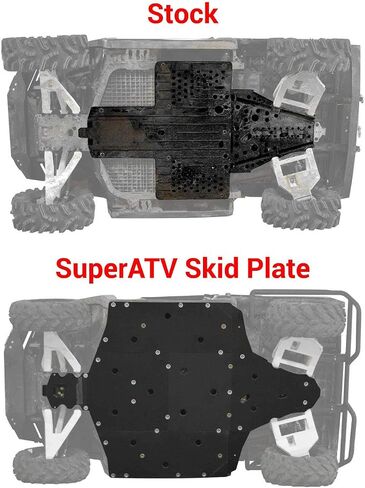 SuperATV 1/2" Thick UHMW Skid Plate for 2021+Polaris Ranger XP 1000 Crew (See Fitment) | Fully Protect Your Machine's Undercarriage | Full Front-to-Back Protection | Made in the USA in Kuwait