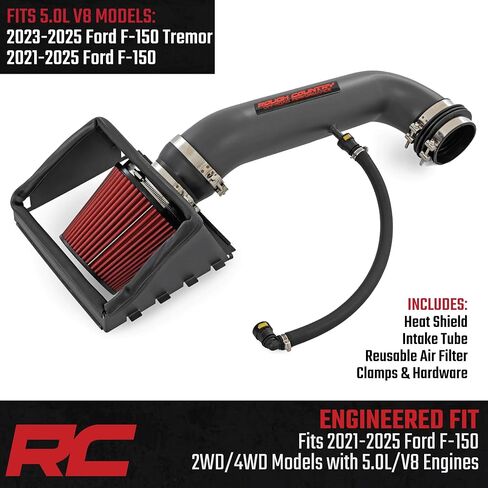 Rough Country Cold Air Intake for Ford F-150 (2021-2025) V8/5.0L - Increases Horsepower, Towing Power & Acceleration in Saudi Arabia