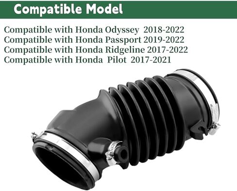 17228-5J6-A10 خراطيم إخراج محرك Air Compating مع هوندا أوديسي 2018-2022 ، Passport 2019-2022 ، Ridgeline 2017-2022 ، Pilot 2017-2021 استبدال 1722285J6A10 in Kuwait