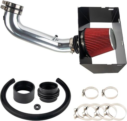 PHILTOP 3.5" Cold Air Intake Kit System + Heat Shield Compatible with Dodge Ram 1500/2500/3500 2009-2021 V8 5.7L, High Performance, Red in Saudi Arabia