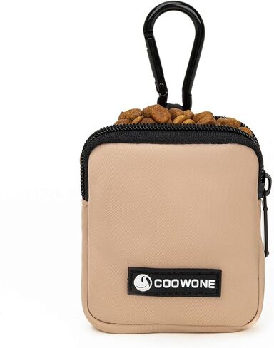 COOWONE Waterproof Dog Treat Pouch, Dog Training Treat Pouch Built in Poop Bag Dispenser Adjustable Shoulder Bag (Pink Small Pouch) in Kuwait