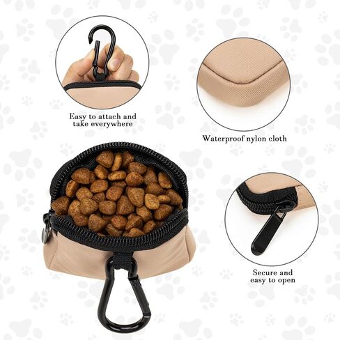 COOWONE Waterproof Dog Treat Pouch, Dog Training Treat Pouch Built in Poop Bag Dispenser Adjustable Shoulder Bag (Pink Small Pouch) in Kuwait