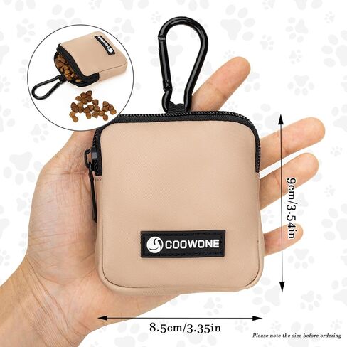 COOWONE Waterproof Dog Treat Pouch, Dog Training Treat Pouch Built in Poop Bag Dispenser Adjustable Shoulder Bag (Pink Small Pouch) in Kuwait