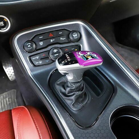 for Dodge Challenger Charger Durango Accessories 2015-2024 - Gear Shift Knob Trim Cover- ABS Plastic with Unique Scat Style Surface, Perfect for Decoration - Jet Black in Saudi Arabia