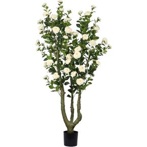 4.8Ft Pieris Artificial Tree, Faux Pieris Tree with Lifelike Leaves, 57in Fake Pieris Tree with Plastic Nursery Pot, Artificial Plants for Office Home Living Room Indoor Outdoor Decor in Saudi Arabia