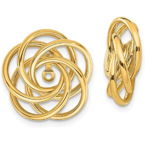 14K Solid Yellow Gold Love Knot Earring Jackets for Studs in Kuwait