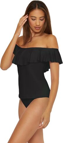Trina Turk Womens Monaco Shirred Hipster Bottom, Cheeky Coverage, Swimwear Separates for Bikini, Black, 6 US in Saudi Arabia