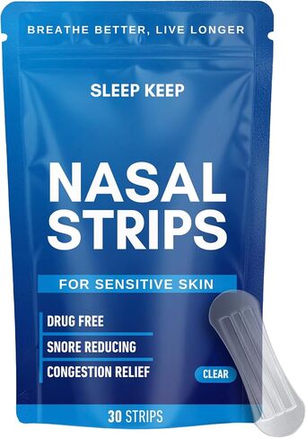 Extra Strength Nasal Strips to Instantly Improve Sleep, Reduce Snoring, and Ease Congestion Caused by Colds or Allergies 30 Count, Better Breathing in Saudi Arabia