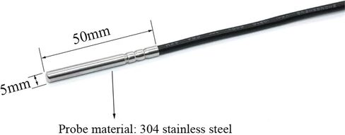 1pcs waterproof probe thermal resistance stainless steel 5 * 50mm(3 wire type 2m) in Saudi Arabia